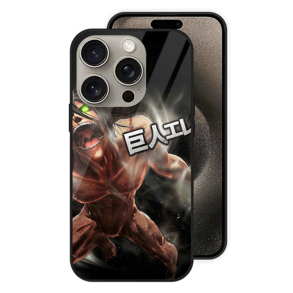 （画像用） 進撃の巨人 Attack on Titan 【iPhone15Pro対応】スマホケース 耐衝撃＆黄変防止 背面ガラス