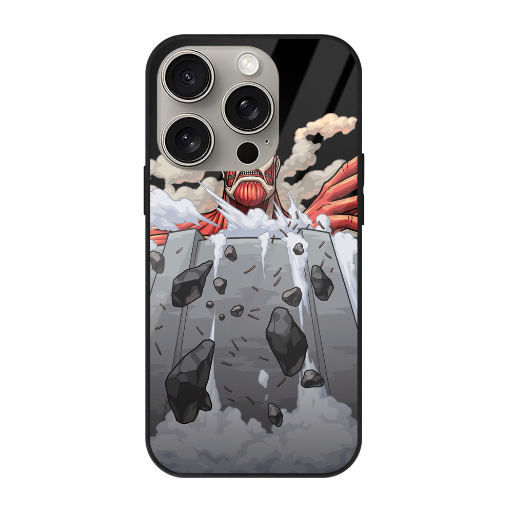 （画像用） 進撃の巨人 Attack on Titan 【iPhone15Pro対応】スマホケース 耐衝撃＆黄変防止 背面ガラス