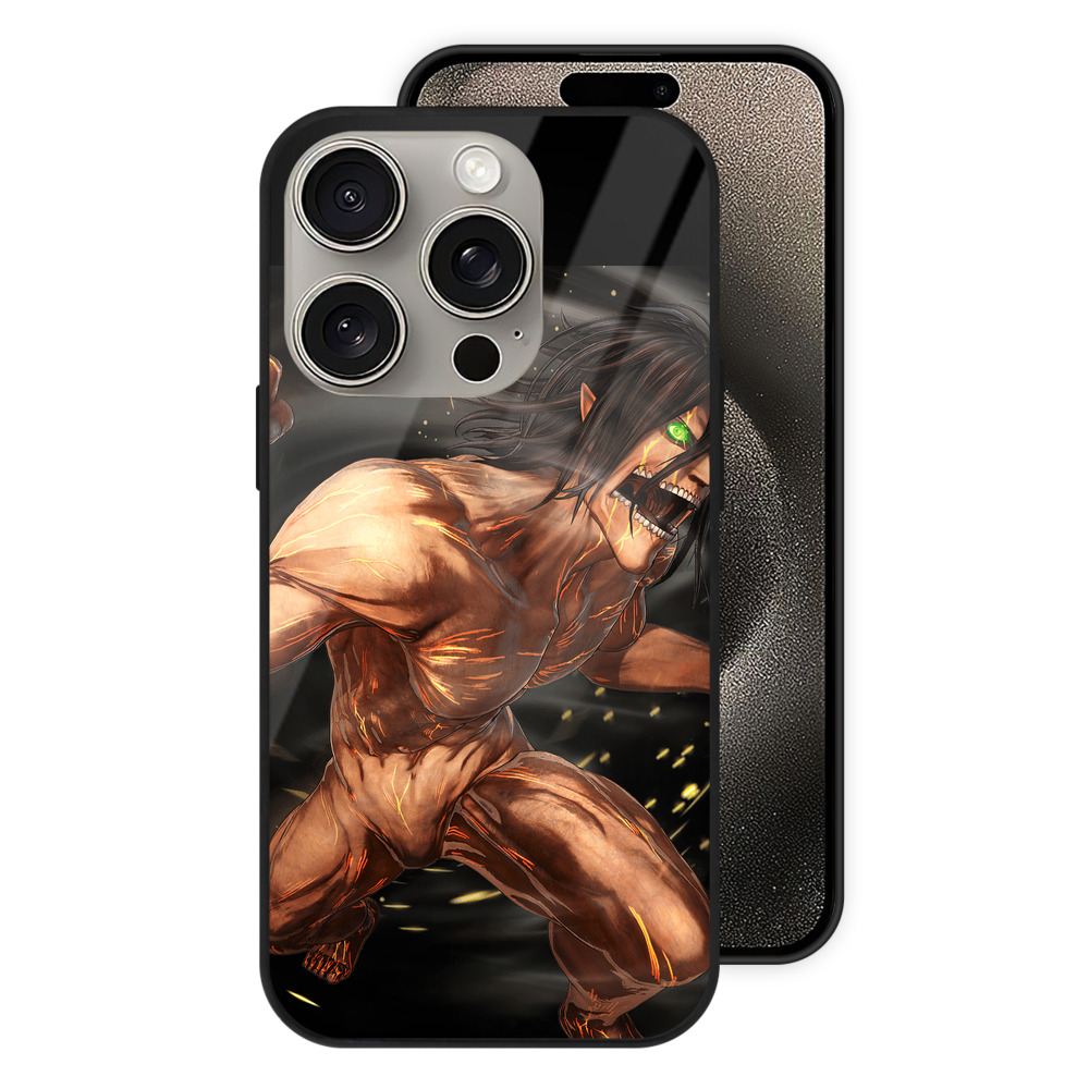 （画像用） 進撃の巨人 Attack on Titan 【iPhone15Pro対応】スマホケース 耐衝撃＆黄変防止 背面ガラス
