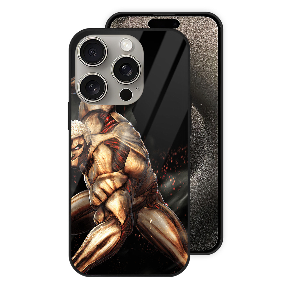 （画像用） 進撃の巨人 Attack on Titan 【iPhone15Pro対応】スマホケース 耐衝撃＆黄変防止 背面ガラス