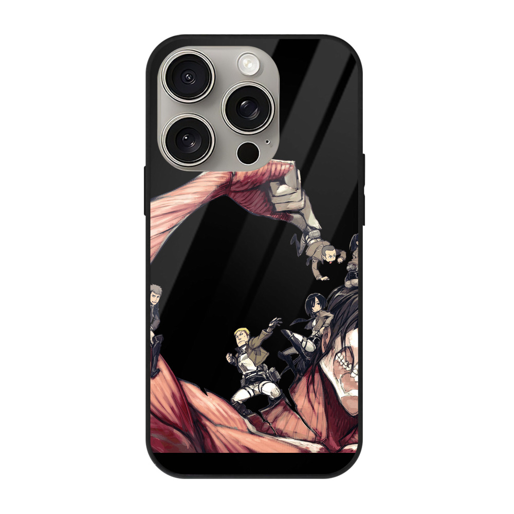 （画像用） 進撃の巨人 Attack on Titan 【iPhone15Pro対応】スマホケース 耐衝撃＆黄変防止 背面ガラス