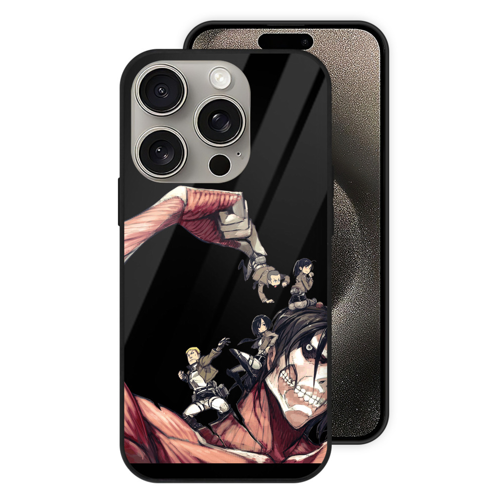 （画像用） 進撃の巨人 Attack on Titan 【iPhone15Pro対応】スマホケース 耐衝撃＆黄変防止 背面ガラス