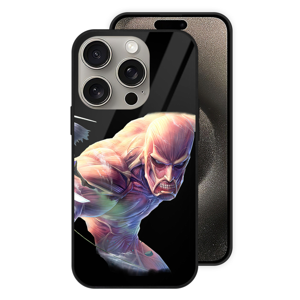 （画像用） 進撃の巨人 Attack on Titan 【iPhone15Pro対応】スマホケース 耐衝撃＆黄変防止 背面ガラス