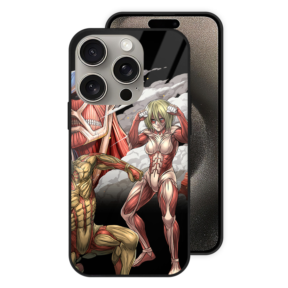 （画像用） 進撃の巨人 Attack on Titan 【iPhone15Pro対応】スマホケース 耐衝撃＆黄変防止 背面ガラス