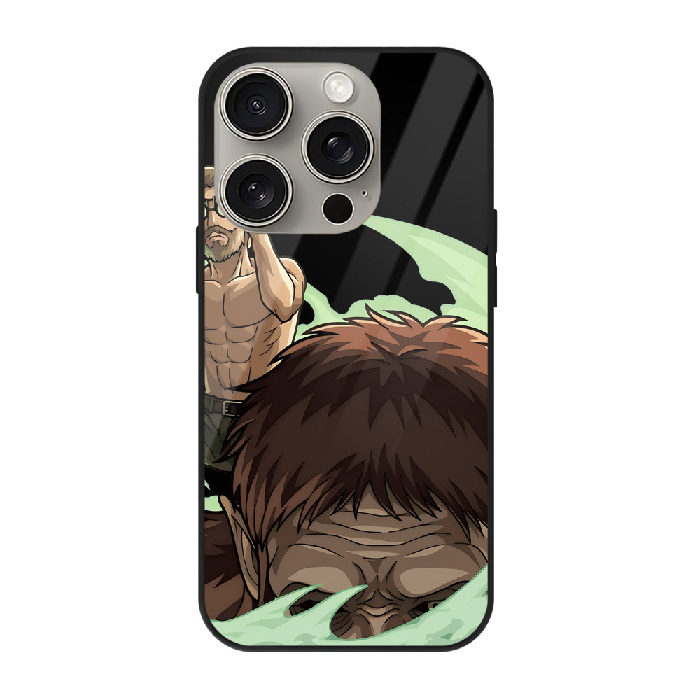 （画像用） 進撃の巨人 Attack on Titan 【iPhone15Pro対応】スマホケース 耐衝撃＆黄変防止 背面ガラス