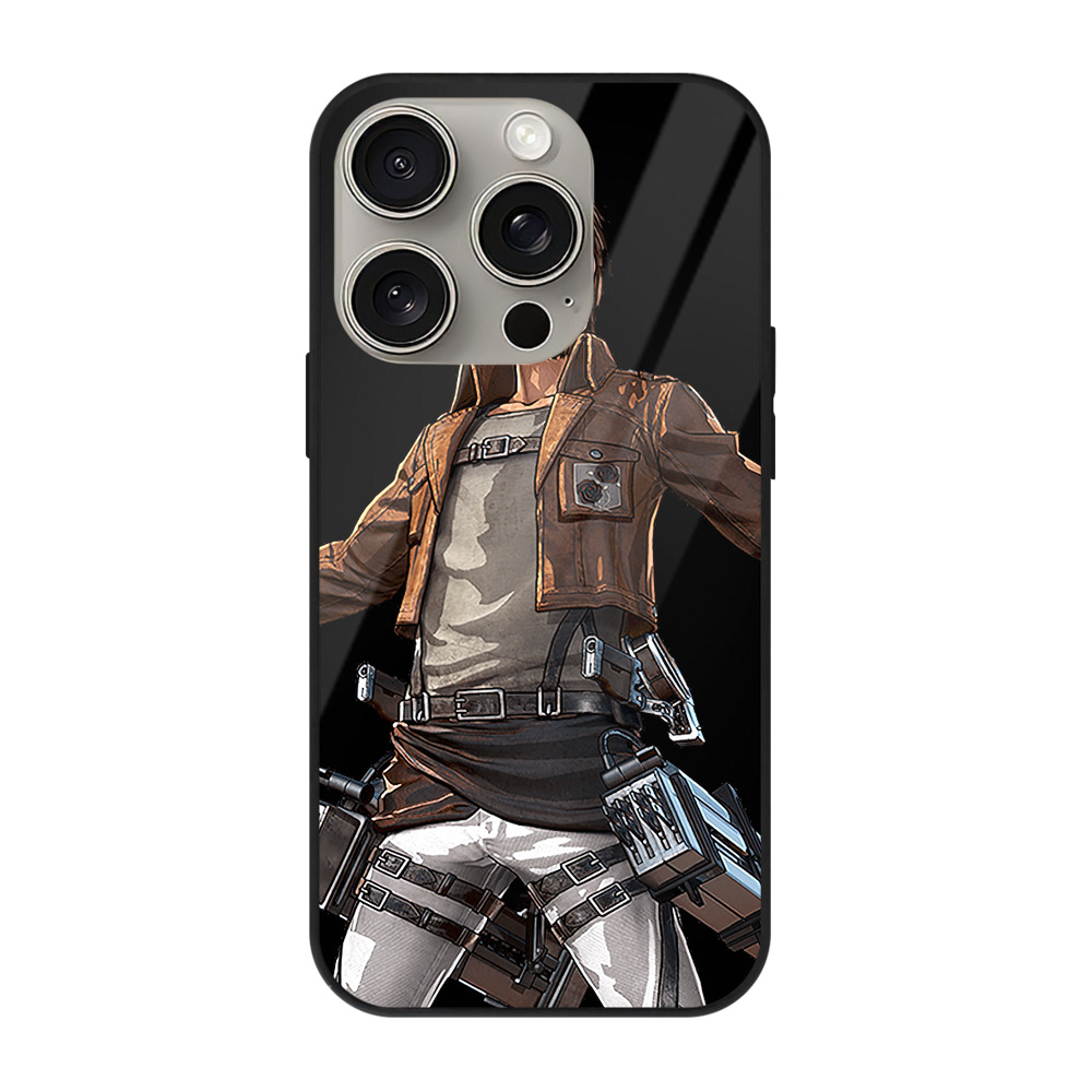（画像用） 進撃の巨人 Attack on Titan 【iPhone15Pro対応】スマホケース 耐衝撃＆黄変防止 背面ガラス