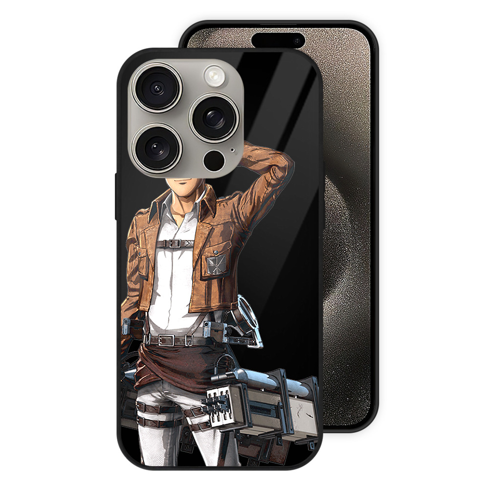 （画像用） 進撃の巨人 Attack on Titan 【iPhone15Pro対応】スマホケース 耐衝撃＆黄変防止 背面ガラス