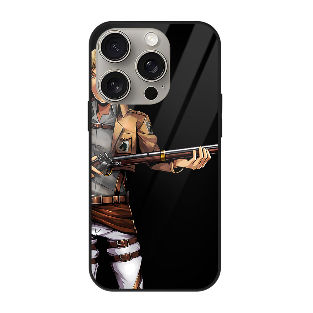 （画像用） 進撃の巨人 Attack on Titan 【iPhone15Pro対応】スマホケース 耐衝撃＆黄変防止 背面ガラス