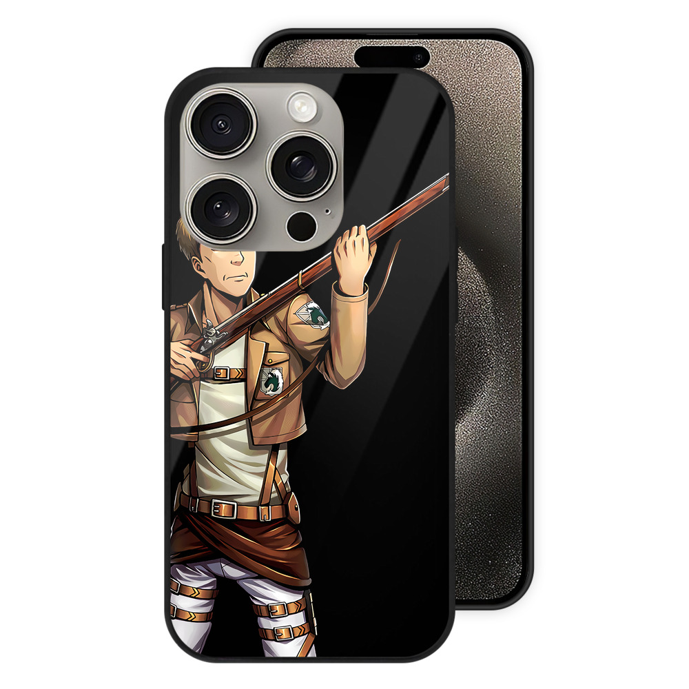 （画像用） 進撃の巨人 Attack on Titan 【iPhone15Pro対応】スマホケース 耐衝撃＆黄変防止 背面ガラス