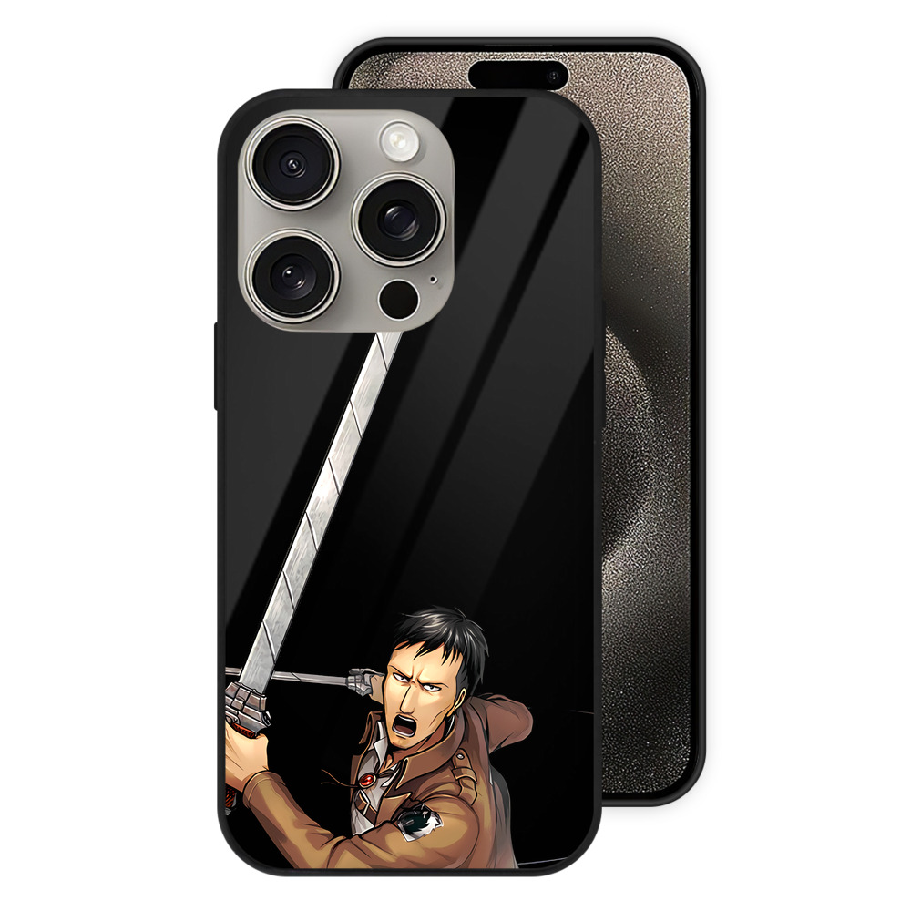 （画像用） 進撃の巨人 Attack on Titan 【iPhone15Pro対応】スマホケース 耐衝撃＆黄変防止 背面ガラス