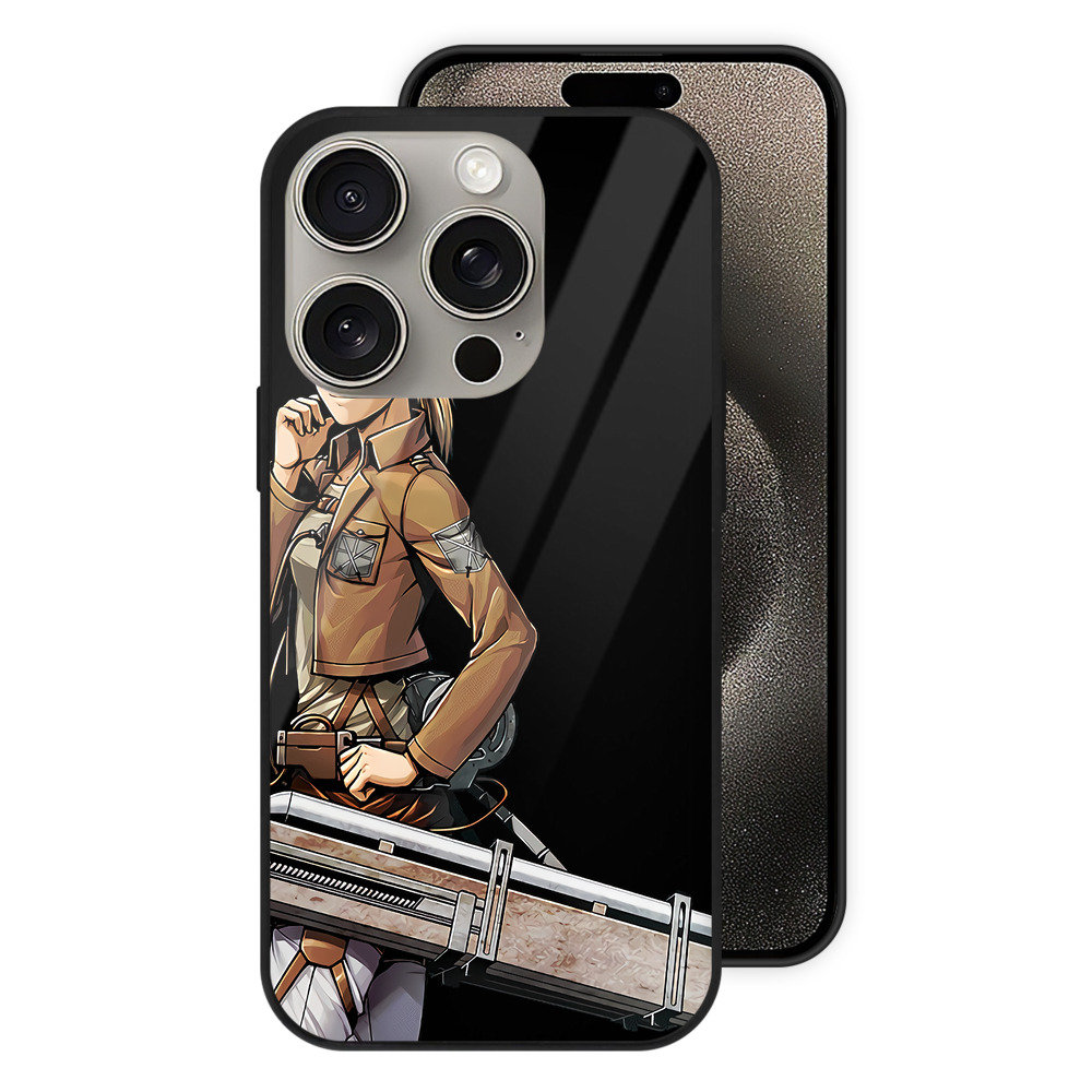 （画像用） 進撃の巨人 Attack on Titan 【iPhone15Pro対応】スマホケース 耐衝撃＆黄変防止 背面ガラス