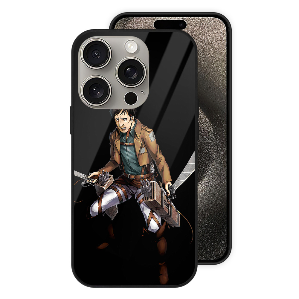 （画像用） 進撃の巨人 Attack on Titan 【iPhone15Pro対応】スマホケース 耐衝撃＆黄変防止 背面ガラス