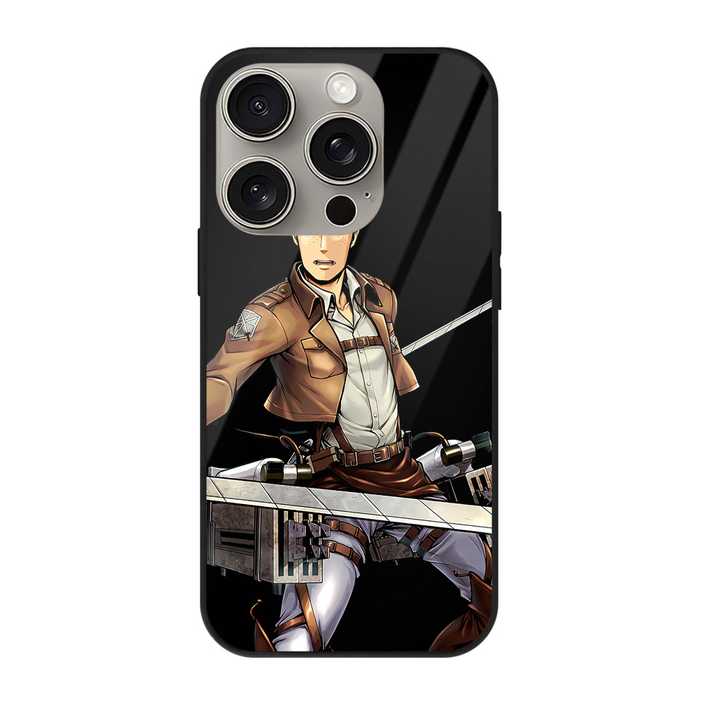 （画像用） 進撃の巨人 Attack on Titan 【iPhone15Pro対応】スマホケース 耐衝撃＆黄変防止 背面ガラス
