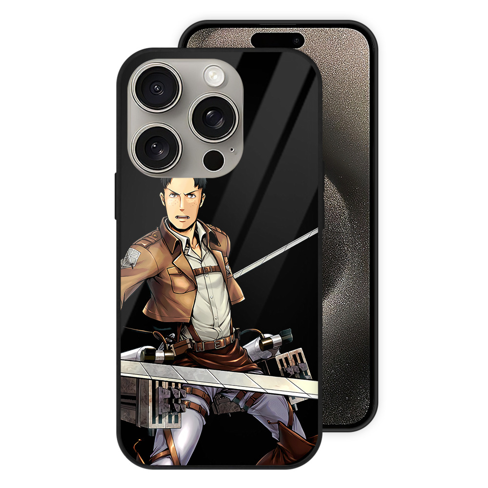 （画像用） 進撃の巨人 Attack on Titan 【iPhone15Pro対応】スマホケース 耐衝撃＆黄変防止 背面ガラス