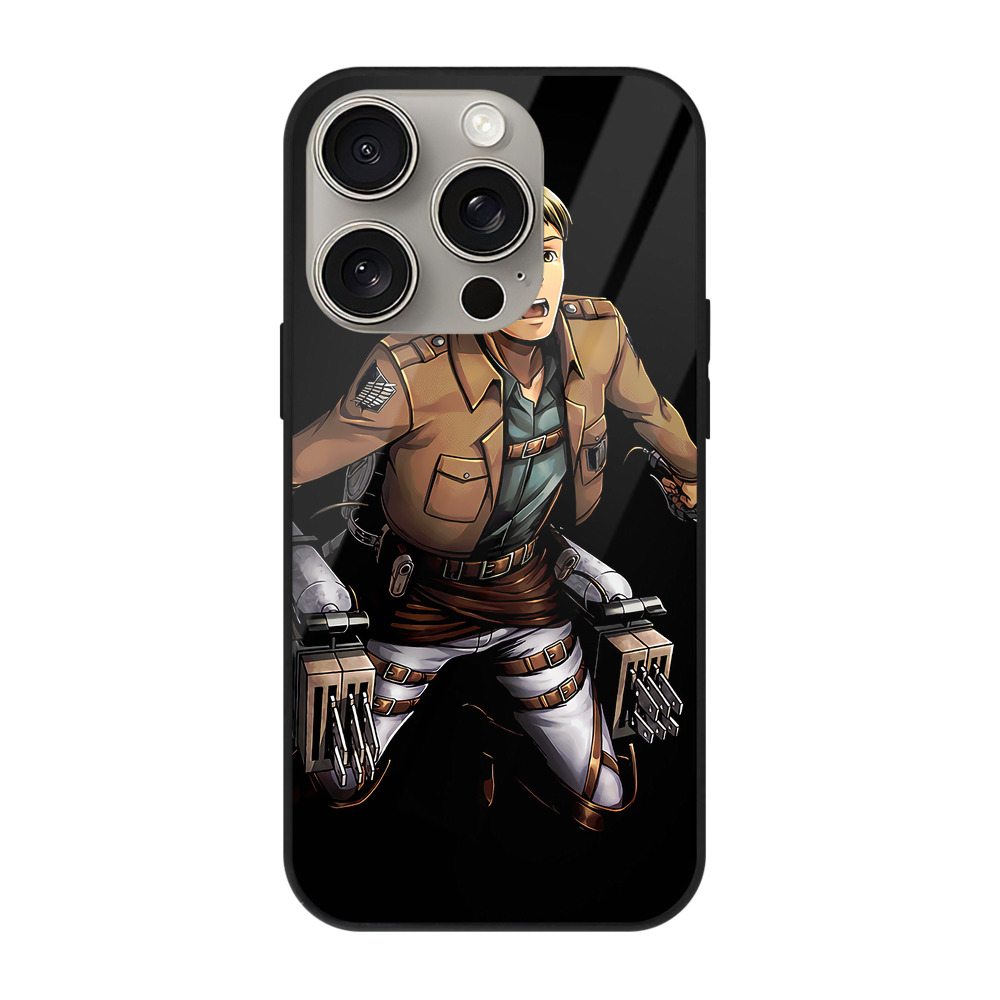 （画像用） 進撃の巨人 Attack on Titan 【iPhone15Pro対応】スマホケース 耐衝撃＆黄変防止 背面ガラス