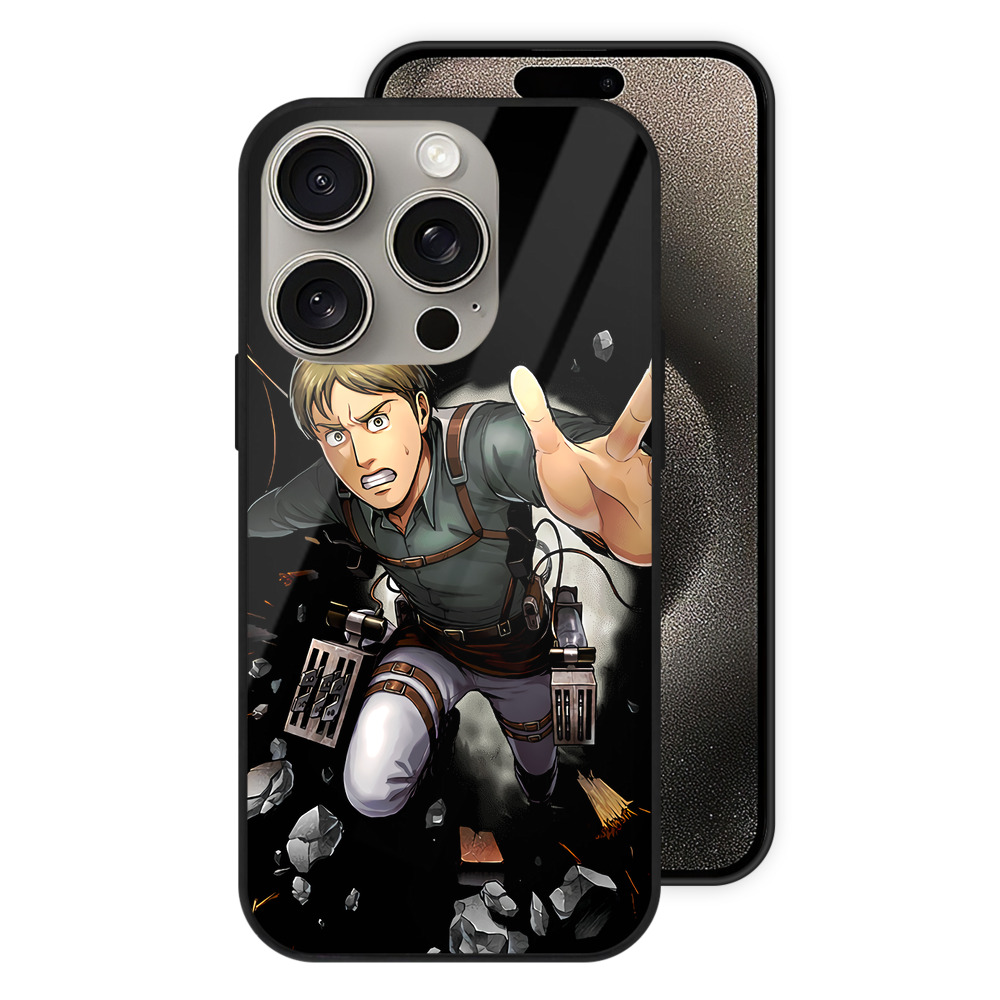 （画像用） 進撃の巨人 Attack on Titan 【iPhone15Pro対応】スマホケース 耐衝撃＆黄変防止 背面ガラス