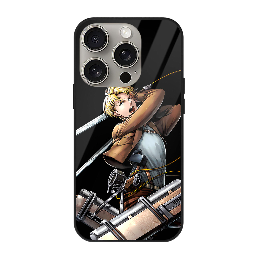 （画像用） 進撃の巨人 Attack on Titan 【iPhone15Pro対応】スマホケース 耐衝撃＆黄変防止 背面ガラス