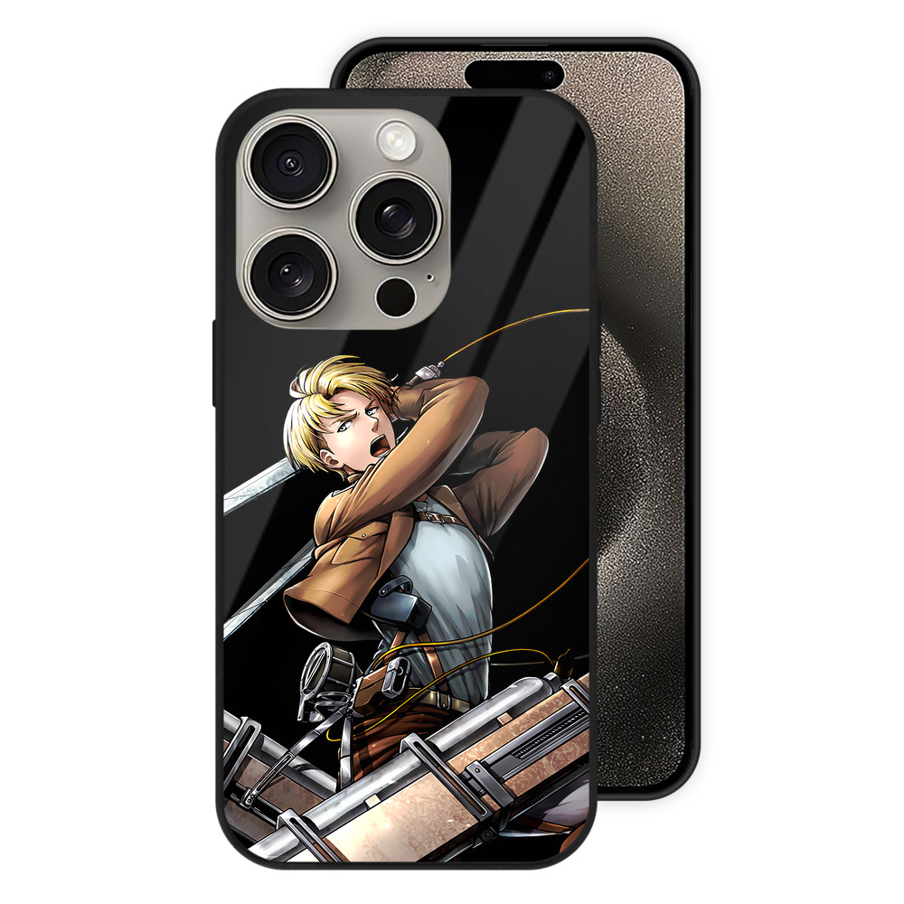 （画像用） 進撃の巨人 Attack on Titan 【iPhone15Pro対応】スマホケース 耐衝撃＆黄変防止 背面ガラス