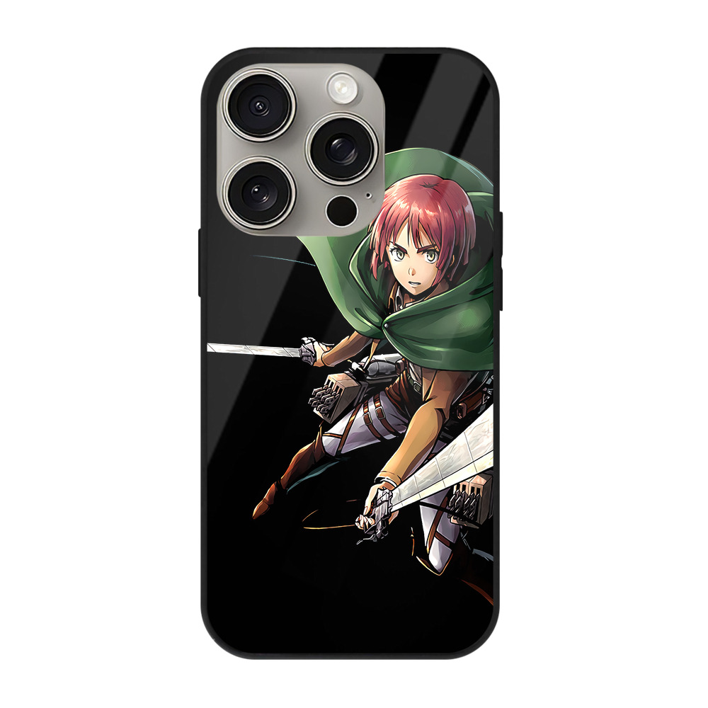 （画像用） 進撃の巨人 Attack on Titan 【iPhone15Pro対応】スマホケース 耐衝撃＆黄変防止 背面ガラス