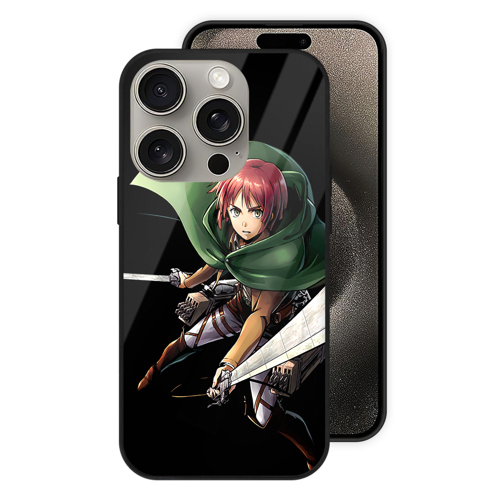 （画像用） 進撃の巨人 Attack on Titan 【iPhone15Pro対応】スマホケース 耐衝撃＆黄変防止 背面ガラス
