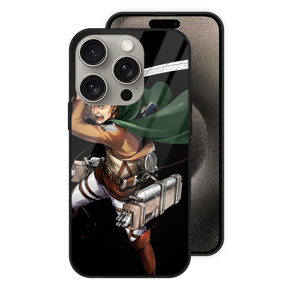 （画像用） 進撃の巨人 Attack on Titan 【iPhone15Pro対応】スマホケース 耐衝撃＆黄変防止 背面ガラス