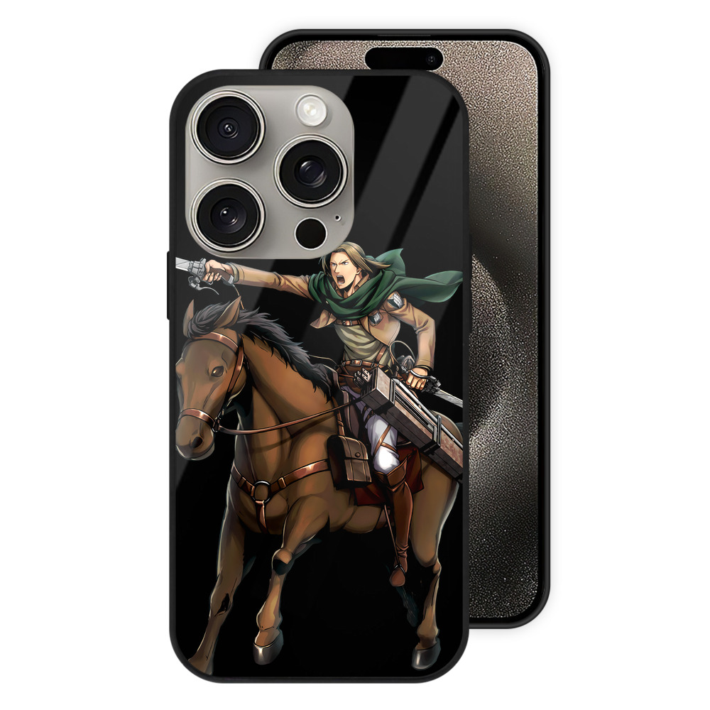 （画像用） 進撃の巨人 Attack on Titan 【iPhone15Pro対応】スマホケース 耐衝撃＆黄変防止 背面ガラス