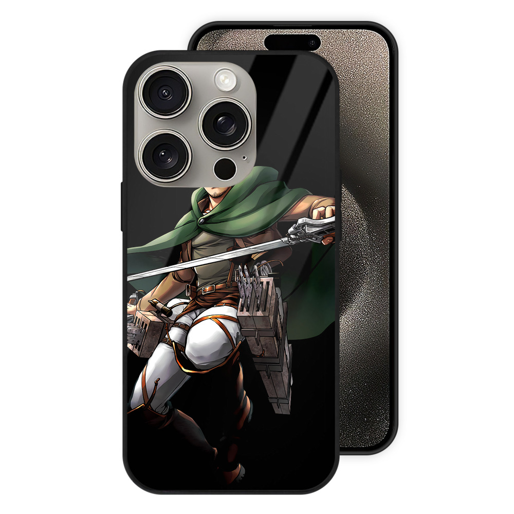 （画像用） 進撃の巨人 Attack on Titan 【iPhone15Pro対応】スマホケース 耐衝撃＆黄変防止 背面ガラス
