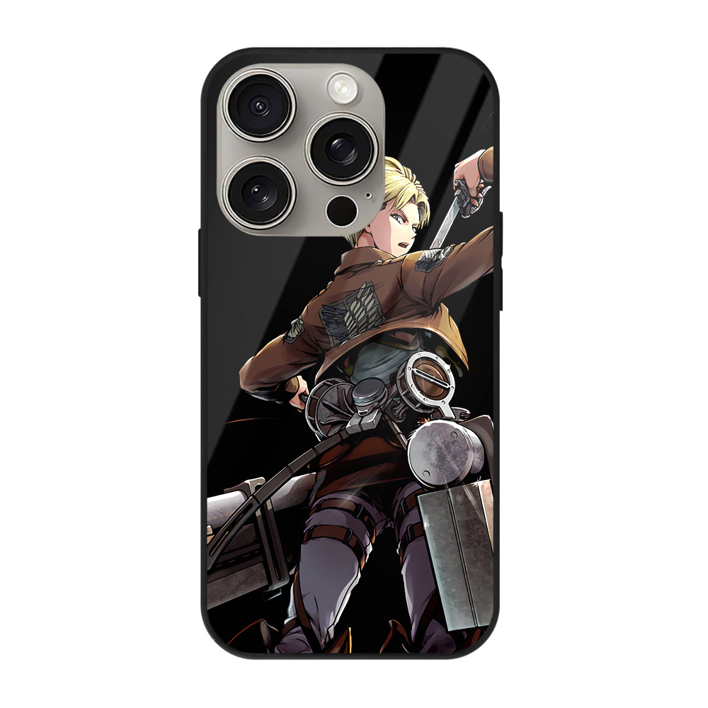 （画像用） 進撃の巨人 Attack on Titan 【iPhone15Pro対応】スマホケース 耐衝撃＆黄変防止 背面ガラス