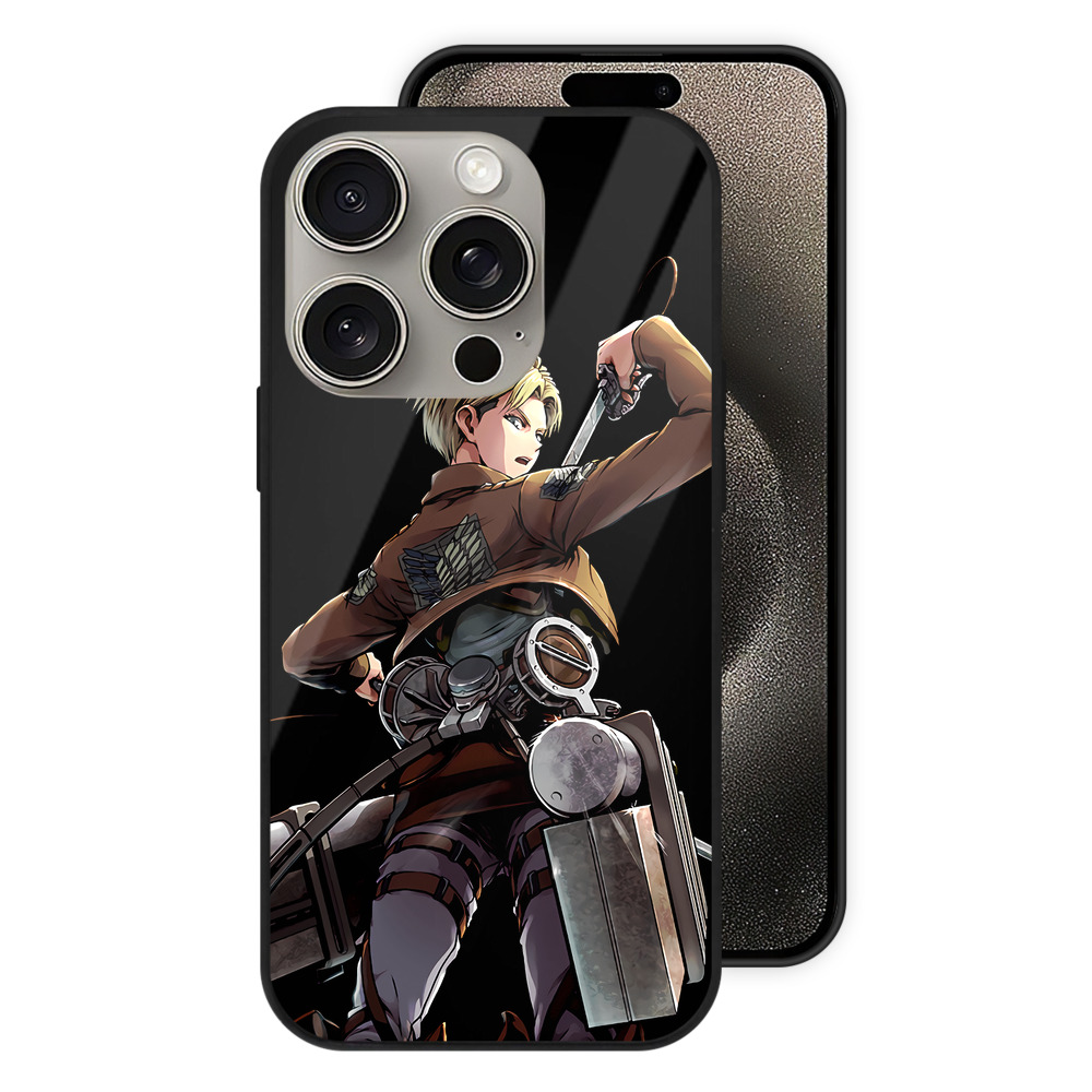 （画像用） 進撃の巨人 Attack on Titan 【iPhone15Pro対応】スマホケース 耐衝撃＆黄変防止 背面ガラス