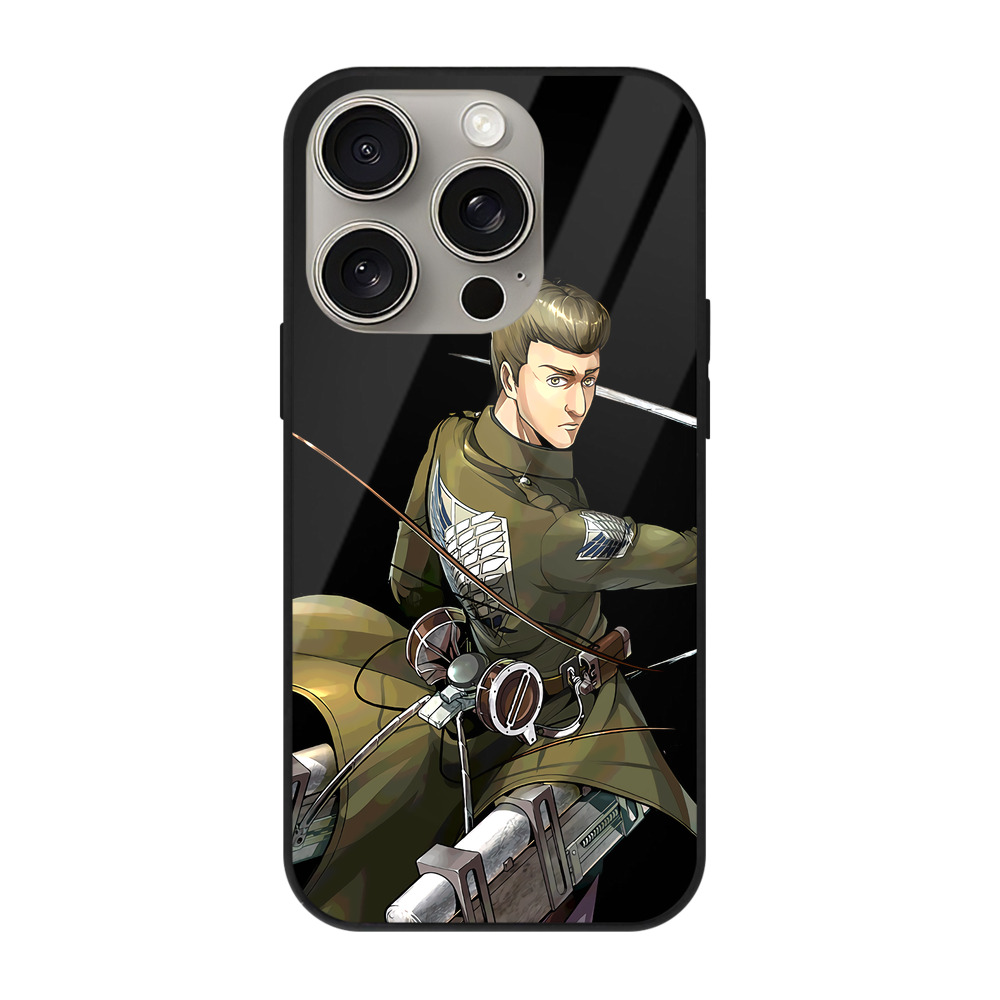 （画像用） 進撃の巨人 Attack on Titan 【iPhone15Pro対応】スマホケース 耐衝撃＆黄変防止 背面ガラス