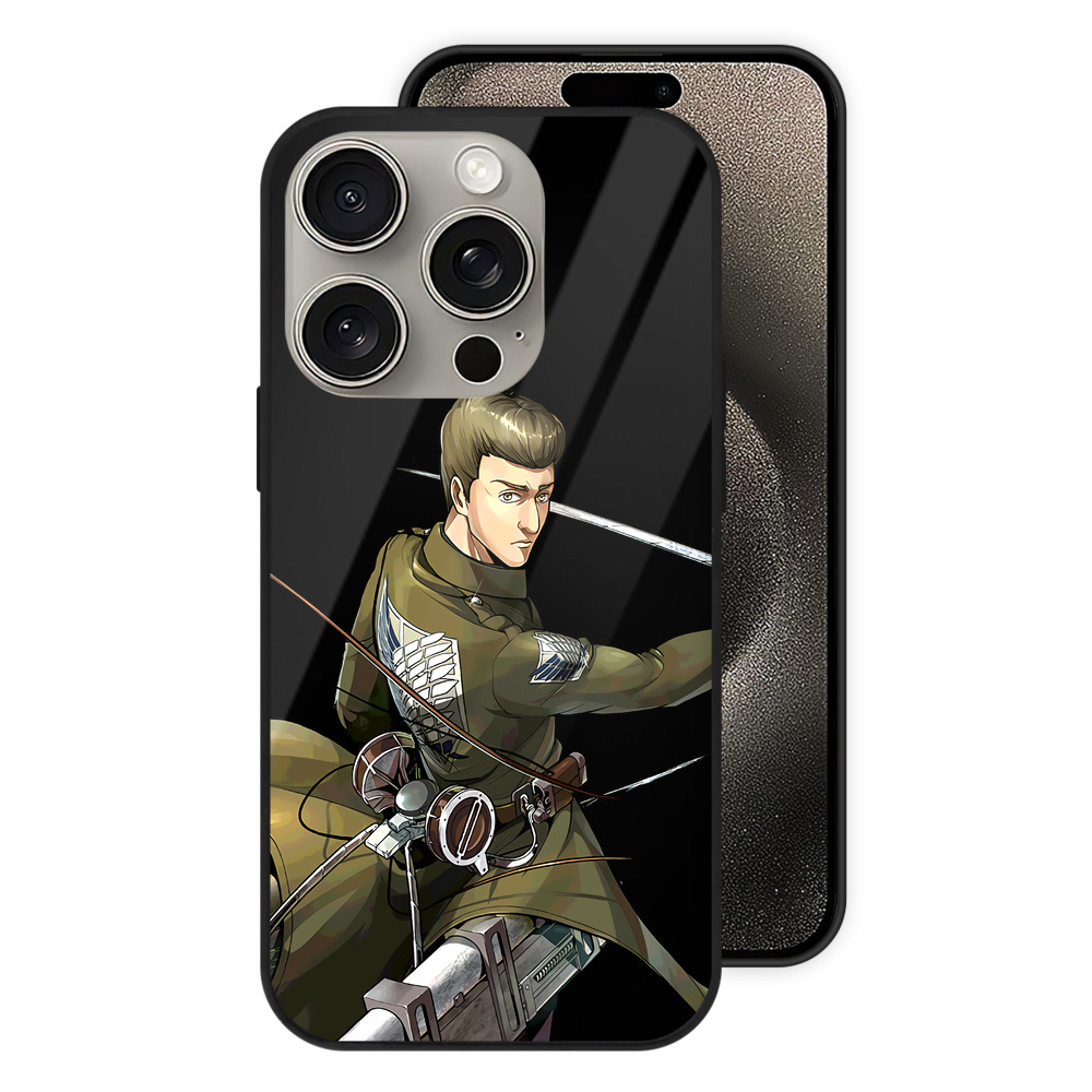 （画像用） 進撃の巨人 Attack on Titan 【iPhone15Pro対応】スマホケース 耐衝撃＆黄変防止 背面ガラス