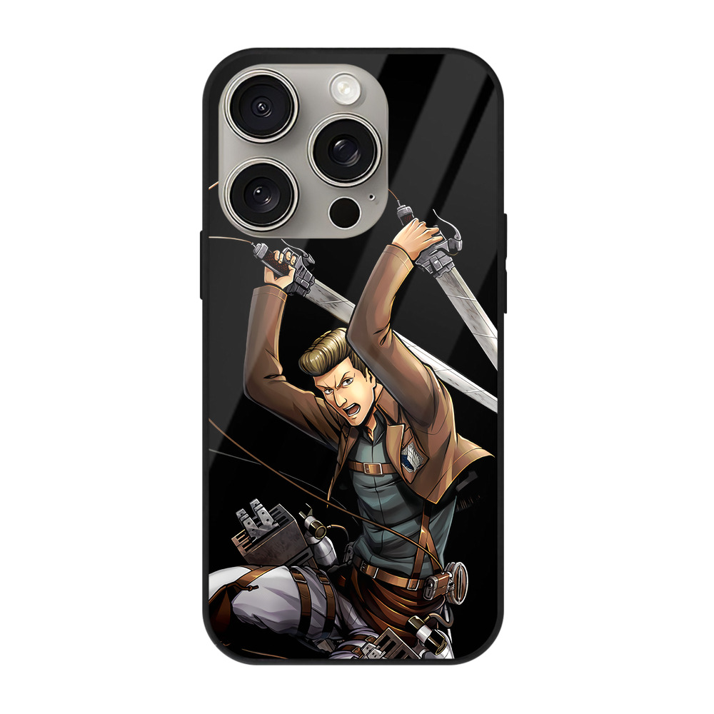 （画像用） 進撃の巨人 Attack on Titan 【iPhone15Pro対応】スマホケース 耐衝撃＆黄変防止 背面ガラス