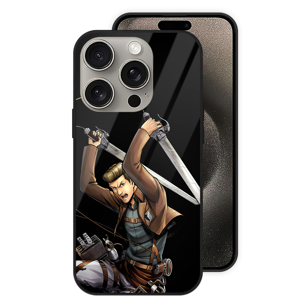 （画像用） 進撃の巨人 Attack on Titan 【iPhone15Pro対応】スマホケース 耐衝撃＆黄変防止 背面ガラス