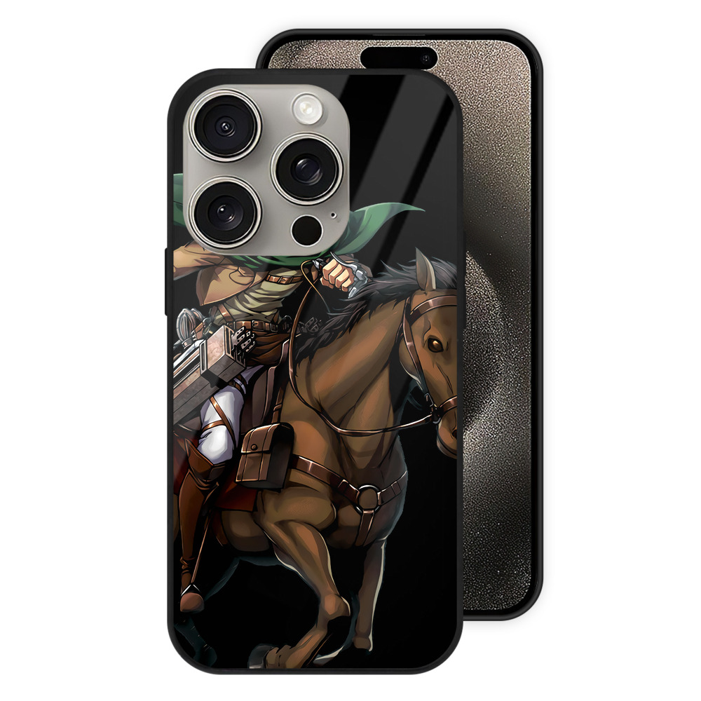 （画像用） 進撃の巨人 Attack on Titan 【iPhone15Pro対応】スマホケース 耐衝撃＆黄変防止 背面ガラス