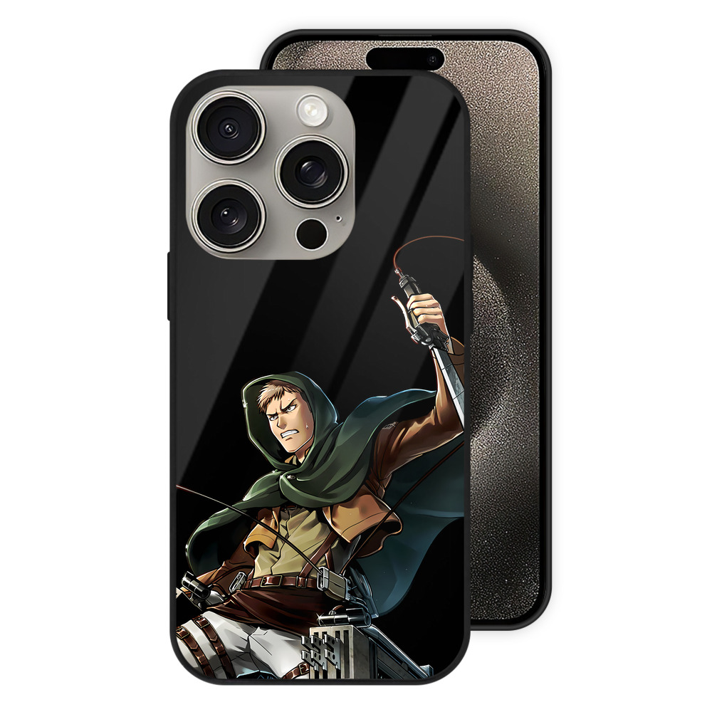（画像用） 進撃の巨人 Attack on Titan 【iPhone15Pro対応】スマホケース 耐衝撃＆黄変防止 背面ガラス
