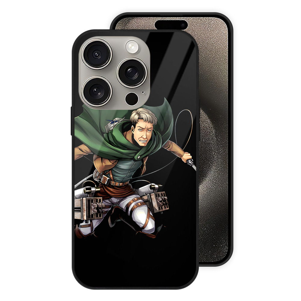 （画像用） 進撃の巨人 Attack on Titan 【iPhone15Pro対応】スマホケース 耐衝撃＆黄変防止 背面ガラス