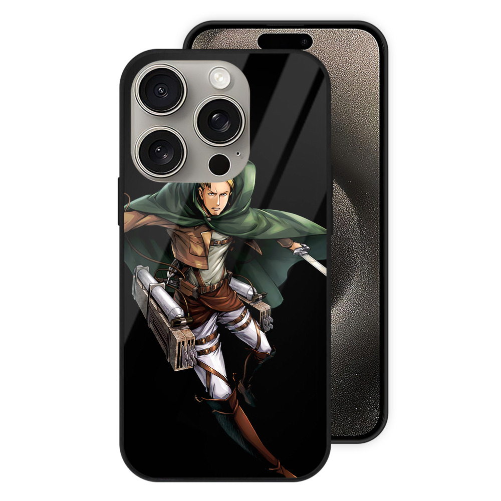 （画像用） 進撃の巨人 Attack on Titan 【iPhone15Pro対応】スマホケース 耐衝撃＆黄変防止 背面ガラス