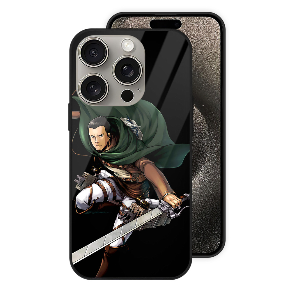 （画像用） 進撃の巨人 Attack on Titan 【iPhone15Pro対応】スマホケース 耐衝撃＆黄変防止 背面ガラス