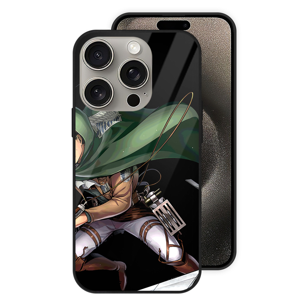（画像用） 進撃の巨人 Attack on Titan 【iPhone15Pro対応】スマホケース 耐衝撃＆黄変防止 背面ガラス