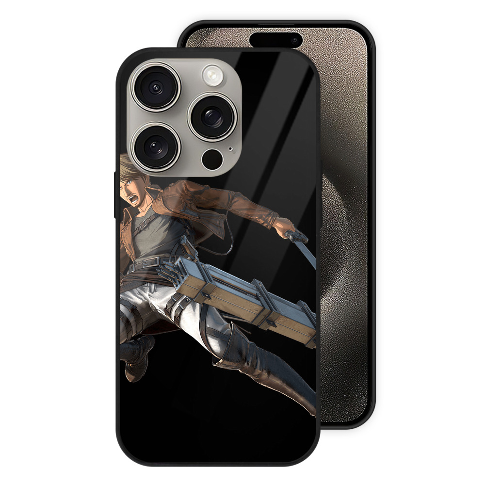 （画像用） 進撃の巨人 Attack on Titan 【iPhone15Pro対応】スマホケース 耐衝撃＆黄変防止 背面ガラス