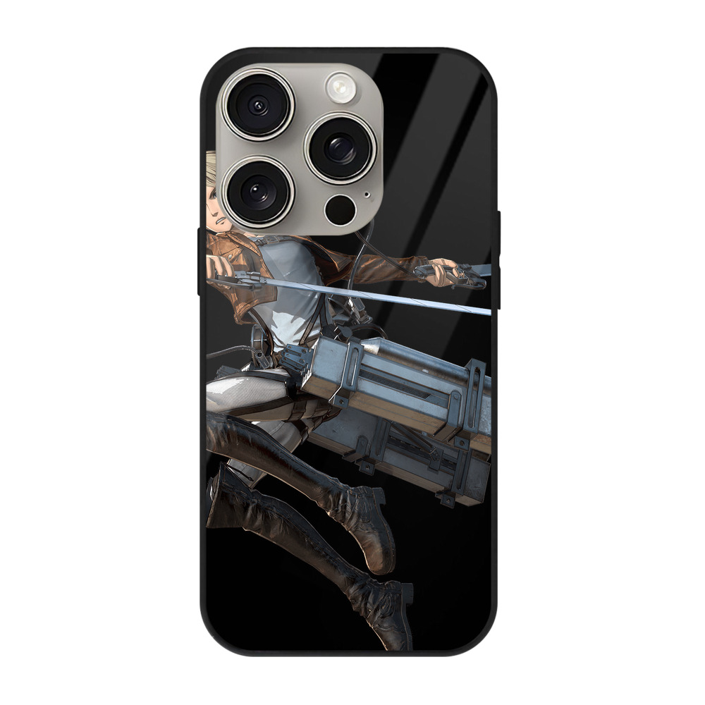 （画像用） 進撃の巨人 Attack on Titan 【iPhone15Pro対応】スマホケース 耐衝撃＆黄変防止 背面ガラス