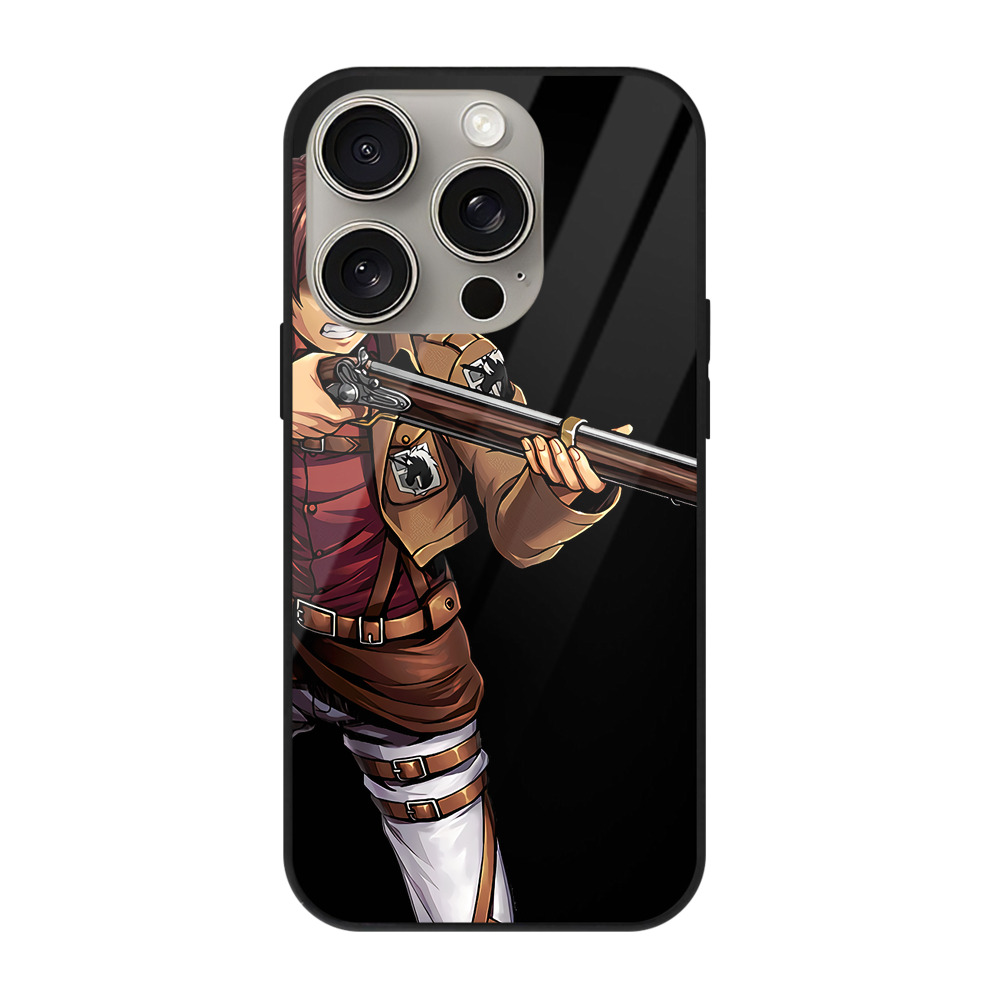 （画像用） 進撃の巨人 Attack on Titan 【iPhone15Pro対応】スマホケース 耐衝撃＆黄変防止 背面ガラス