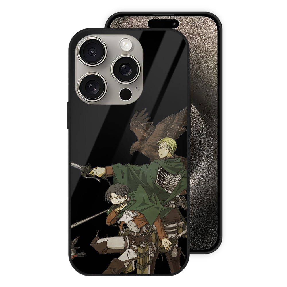 （画像用） 進撃の巨人 Attack on Titan 【iPhone15Pro対応】スマホケース 耐衝撃＆黄変防止 背面ガラス