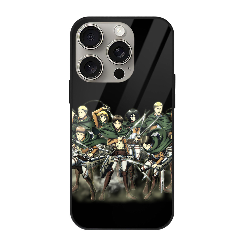 （画像用） 進撃の巨人 Attack on Titan 【iPhone15Pro対応】スマホケース 耐衝撃＆黄変防止 背面ガラス