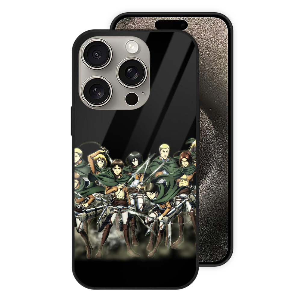（画像用） 進撃の巨人 Attack on Titan 【iPhone15Pro対応】スマホケース 耐衝撃＆黄変防止 背面ガラス