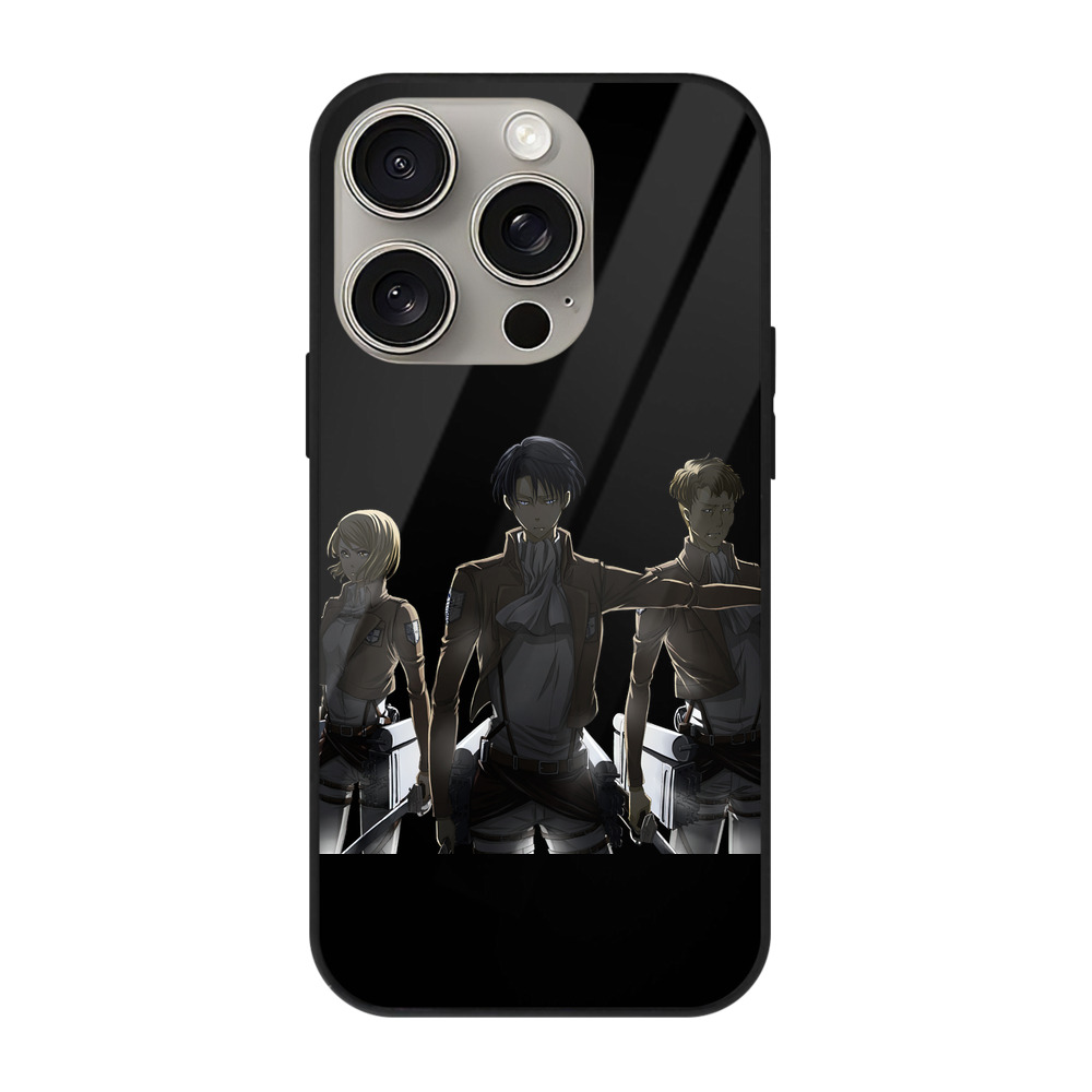 （画像用） 進撃の巨人 Attack on Titan 【iPhone15Pro対応】スマホケース 耐衝撃＆黄変防止 背面ガラス