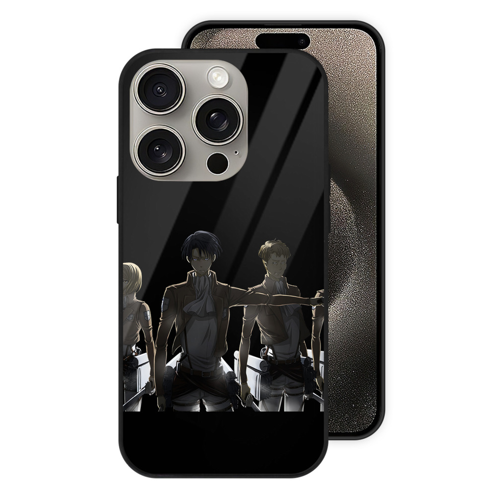 （画像用） 進撃の巨人 Attack on Titan 【iPhone15Pro対応】スマホケース 耐衝撃＆黄変防止 背面ガラス