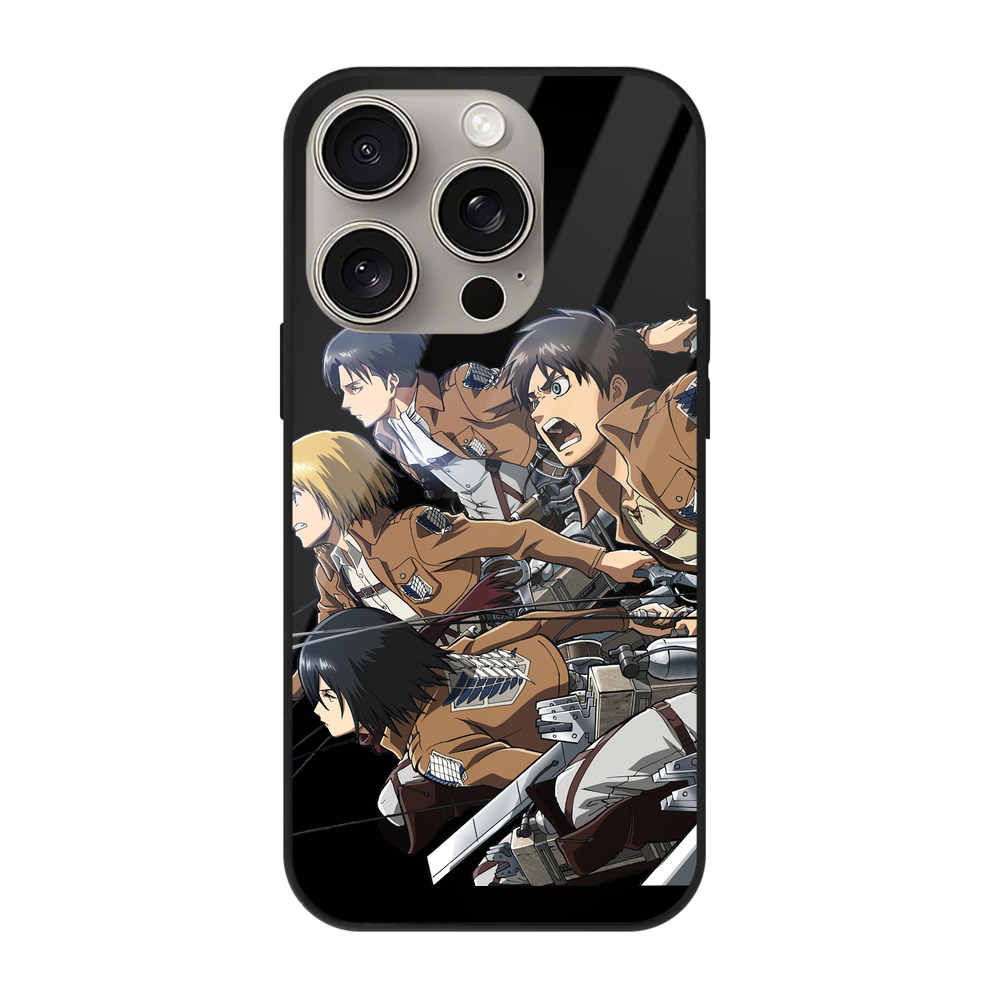 （画像用） 進撃の巨人 Attack on Titan 【iPhone15Pro対応】スマホケース 耐衝撃＆黄変防止 背面ガラス