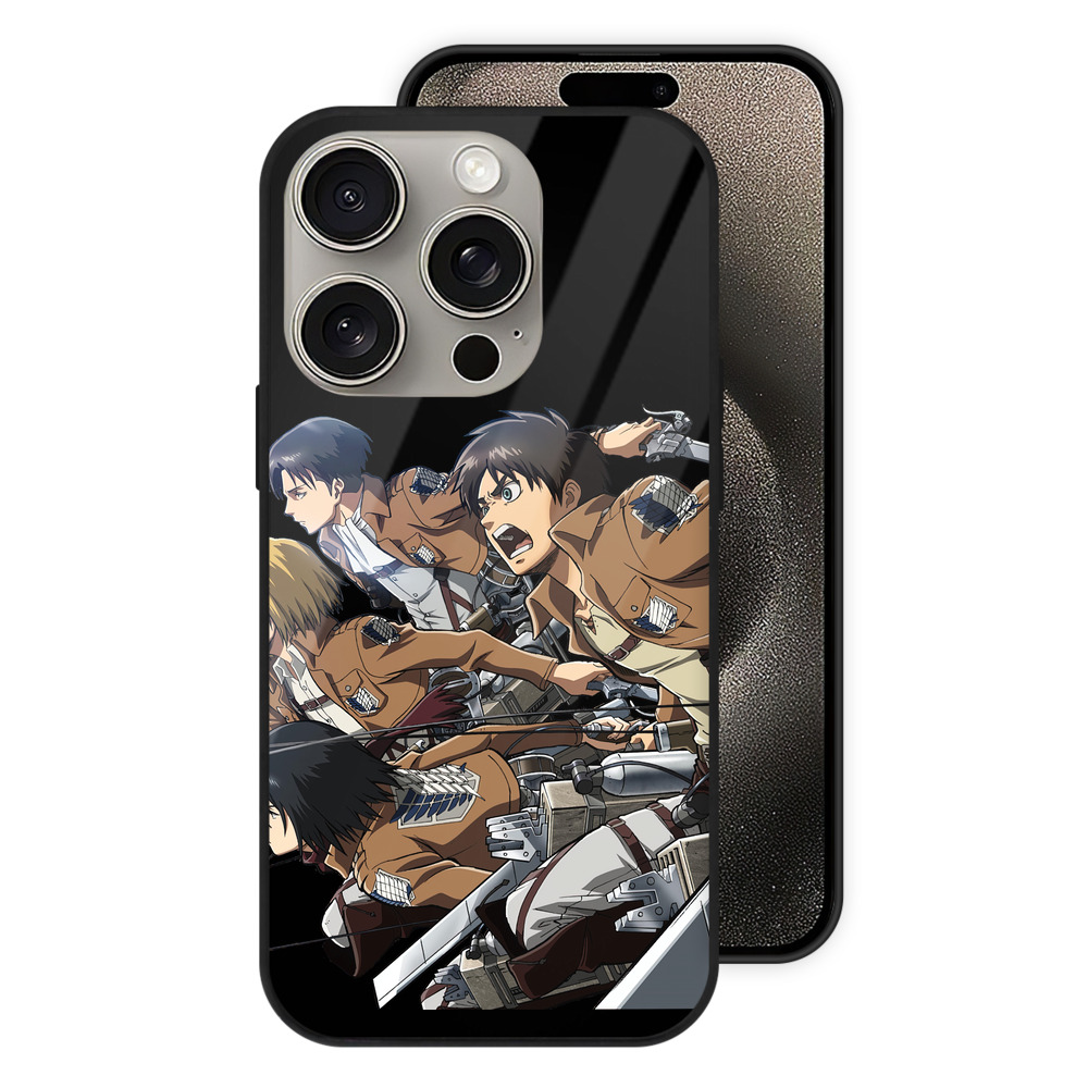 （画像用） 進撃の巨人 Attack on Titan 【iPhone15Pro対応】スマホケース 耐衝撃＆黄変防止 背面ガラス