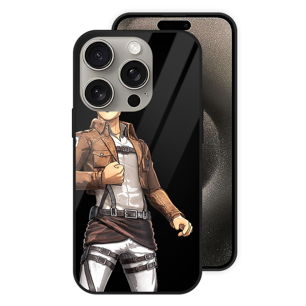 （画像用） 進撃の巨人 Attack on Titan 【iPhone15Pro対応】スマホケース 耐衝撃＆黄変防止 背面ガラス